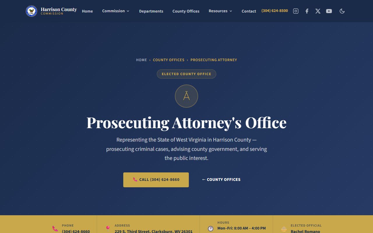 Harrison County court records after arrest prosecuting attorney information